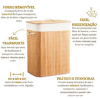 Cesto De Roupa Suja Bambu Com Tampa