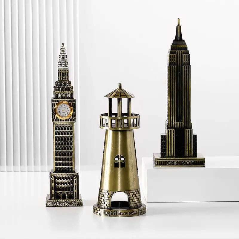 Conjunto de miniaturas de metal tema de monumentos
