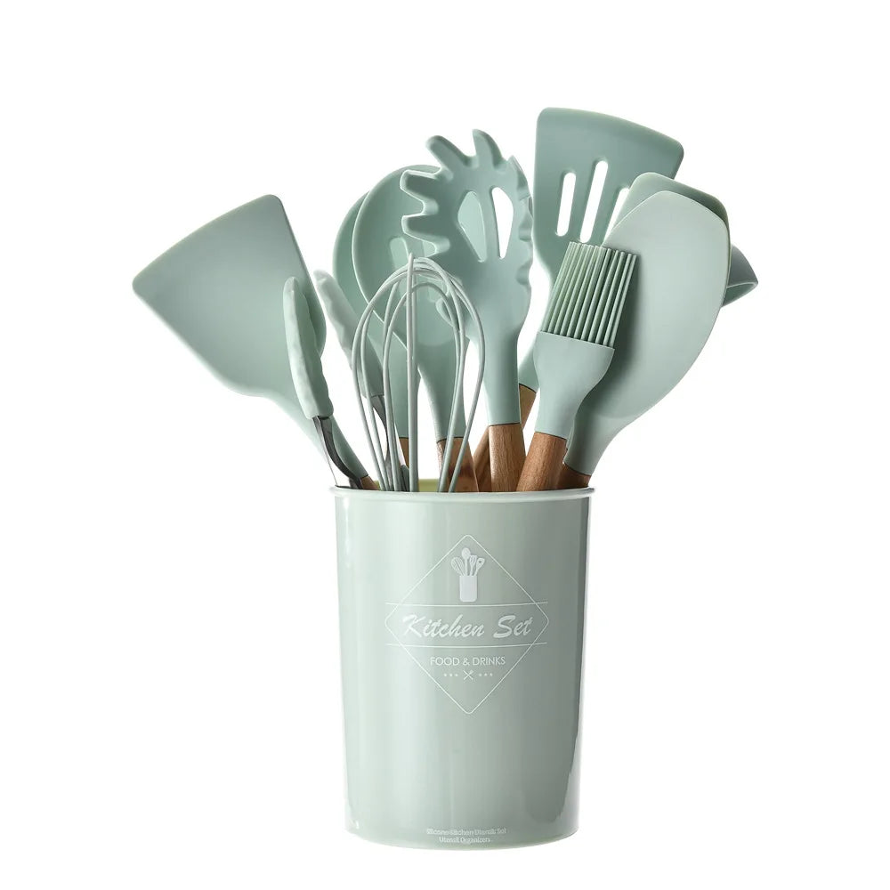 Conjunto de Utensílios de Cozinha de Silicone