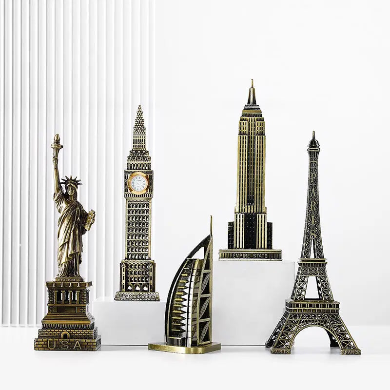 Conjunto de miniaturas de metal tema de monumentos
