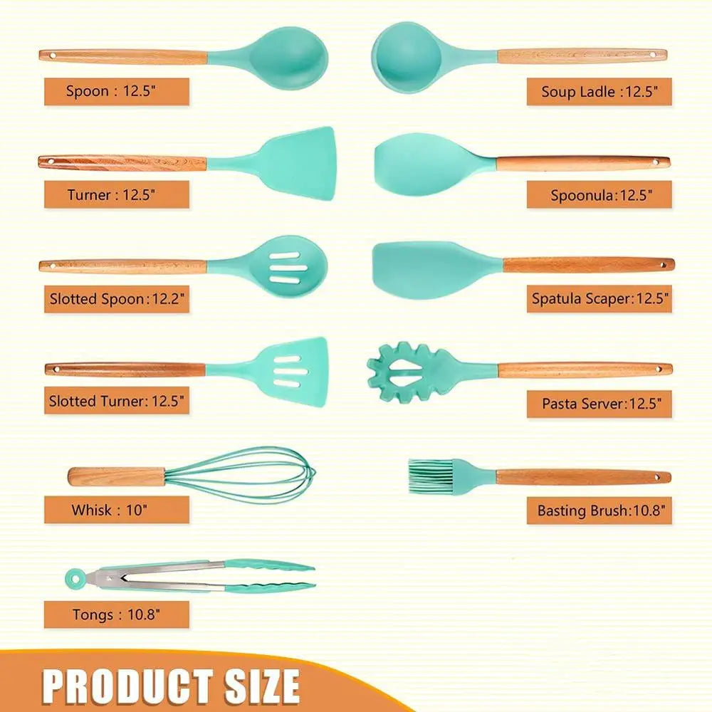 Conjunto de Utensílios de Cozinha de Silicone