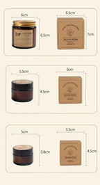 Copo de vidro marrom vela de aromaterapia sem fumaça vela de cera perfumada para decoração de casa aniversário dia dos namorados presente de natal frasco de vidro