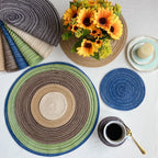 Estilo nórdico fio de algodão jantar placemat redondo ramie tecido copo esteira placa de isolamento térmico anti-queimadura antiderrapante coaster copo esteira