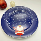 Coleção de Pratos Natalinos: Porcelana Ilustrada com Cenas de Inverno