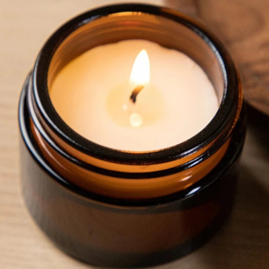 Copo de vidro marrom vela de aromaterapia sem fumaça vela de cera perfumada para decoração de casa aniversário dia dos namorados presente de natal frasco de vidro