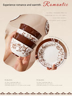 Conjunto de louça  com estampa "Retro Rose"  luxuosa