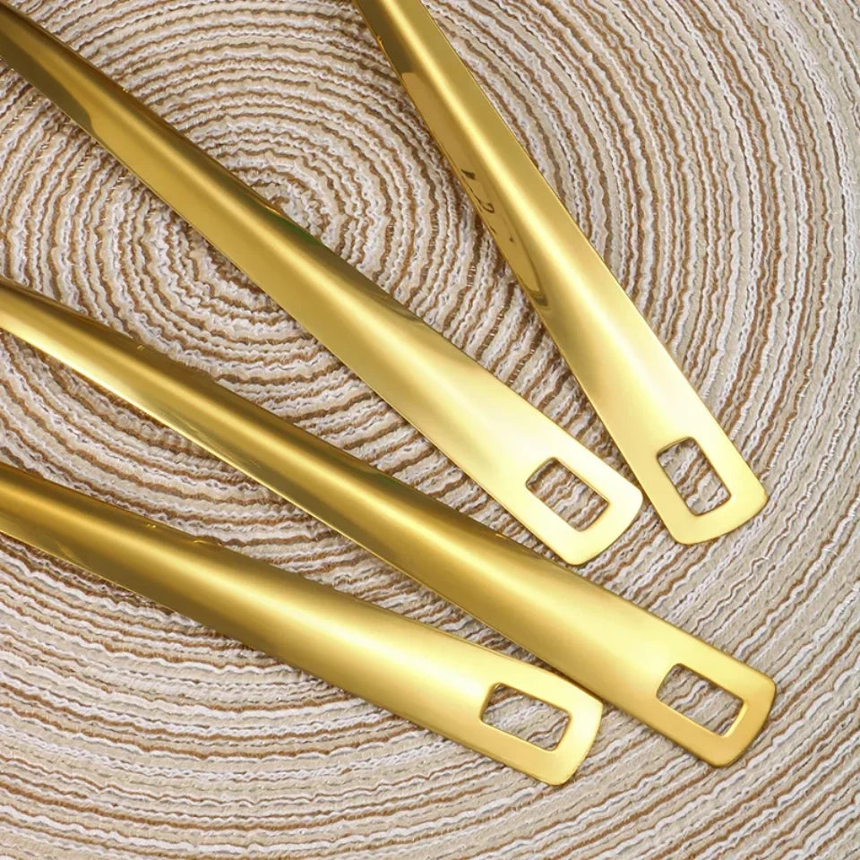 Kit Utensílios Dourados: Aço Inoxidável Premium para Cozinha de Chef