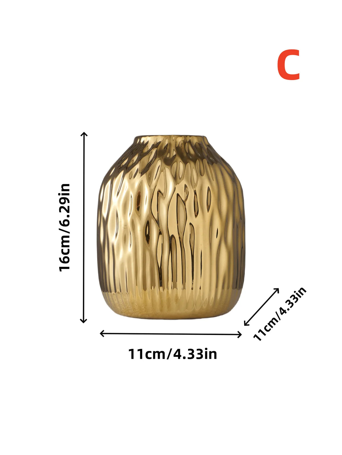 Vaso de Cerâmica Ondulado Cilíndrico Luxo