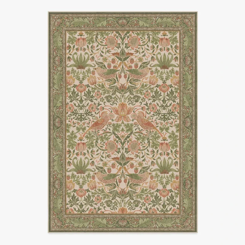 Tapete Floresta Encantada: Verde-Esmeralda com Árvore da Vida e Pássaros
