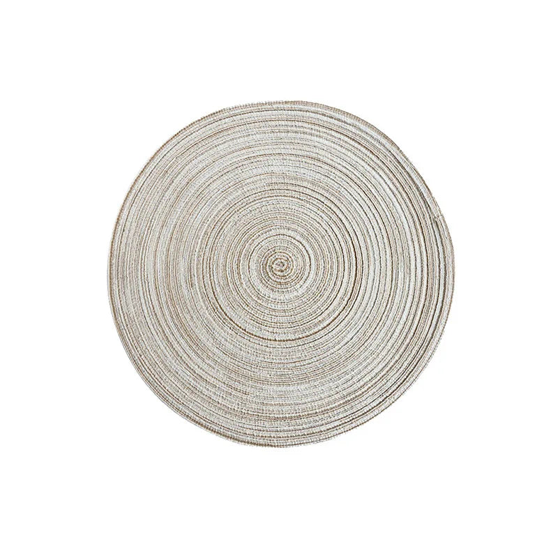 Estilo nórdico fio de algodão jantar placemat redondo ramie tecido copo esteira placa de isolamento térmico anti-queimadura antiderrapante coaster copo esteira