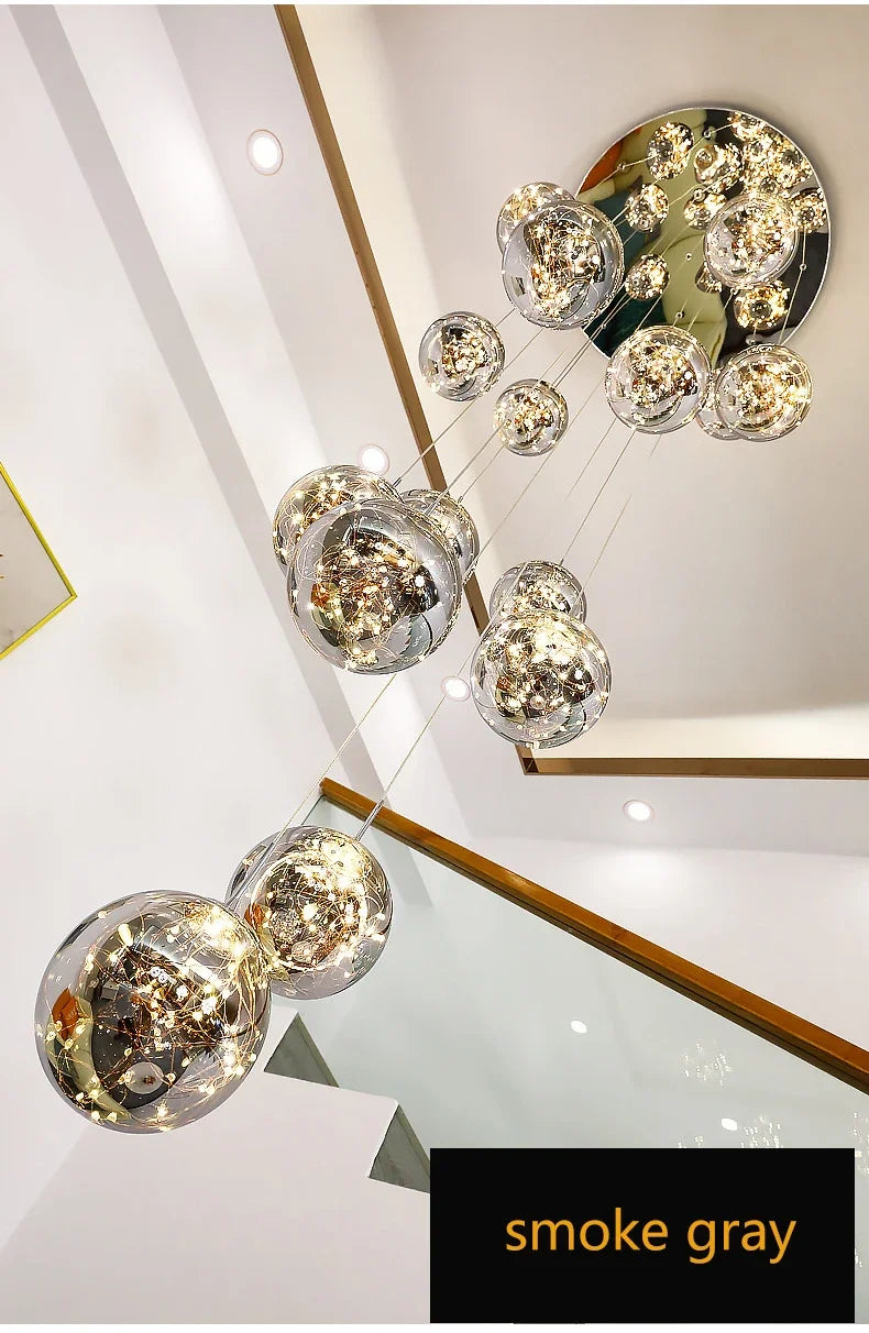 Lustre Longo Estilo "Céu Estrelado" Luxo