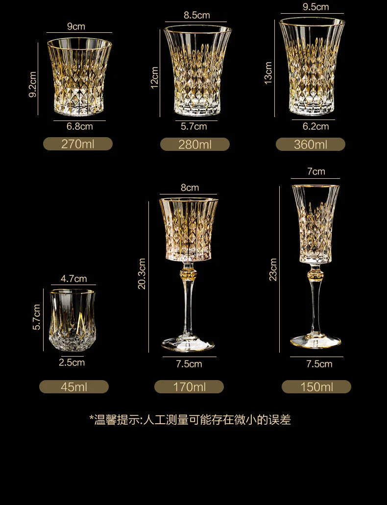 Taças de vinho de cristal de luxo