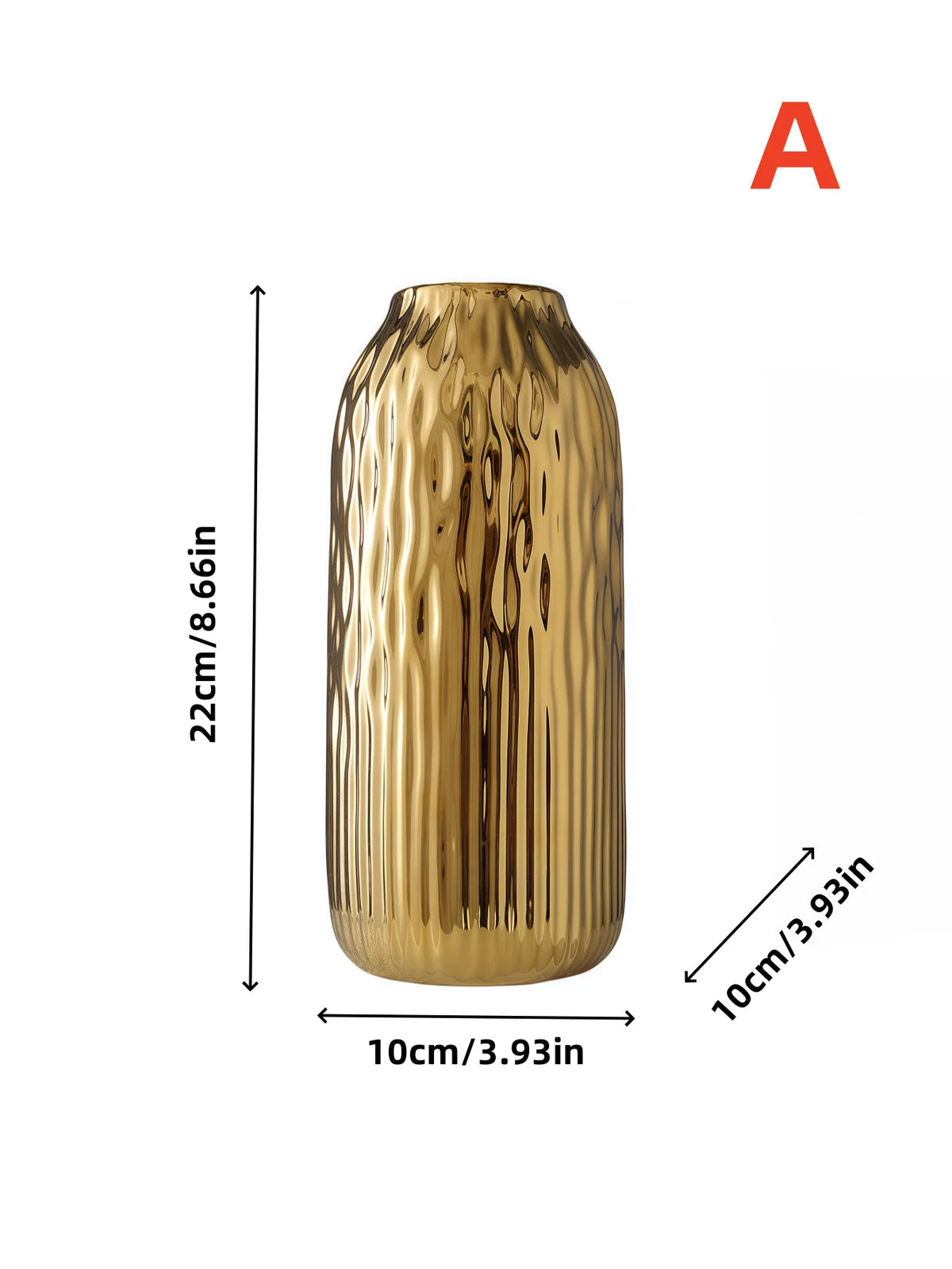 Vaso de Cerâmica Ondulado Cilíndrico Luxo