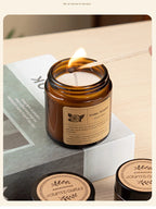 Copo de vidro marrom vela de aromaterapia sem fumaça vela de cera perfumada para decoração de casa aniversário dia dos namorados presente de natal frasco de vidro