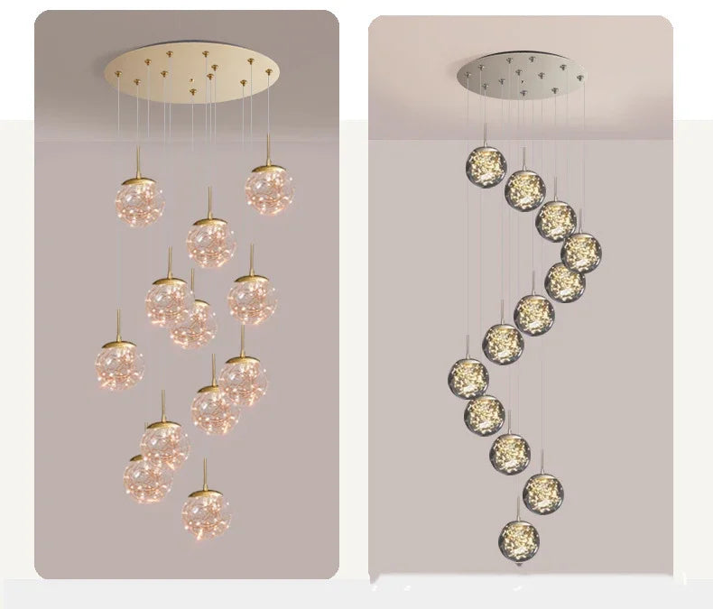 Lustre Longo Estilo "Céu Estrelado" Luxo