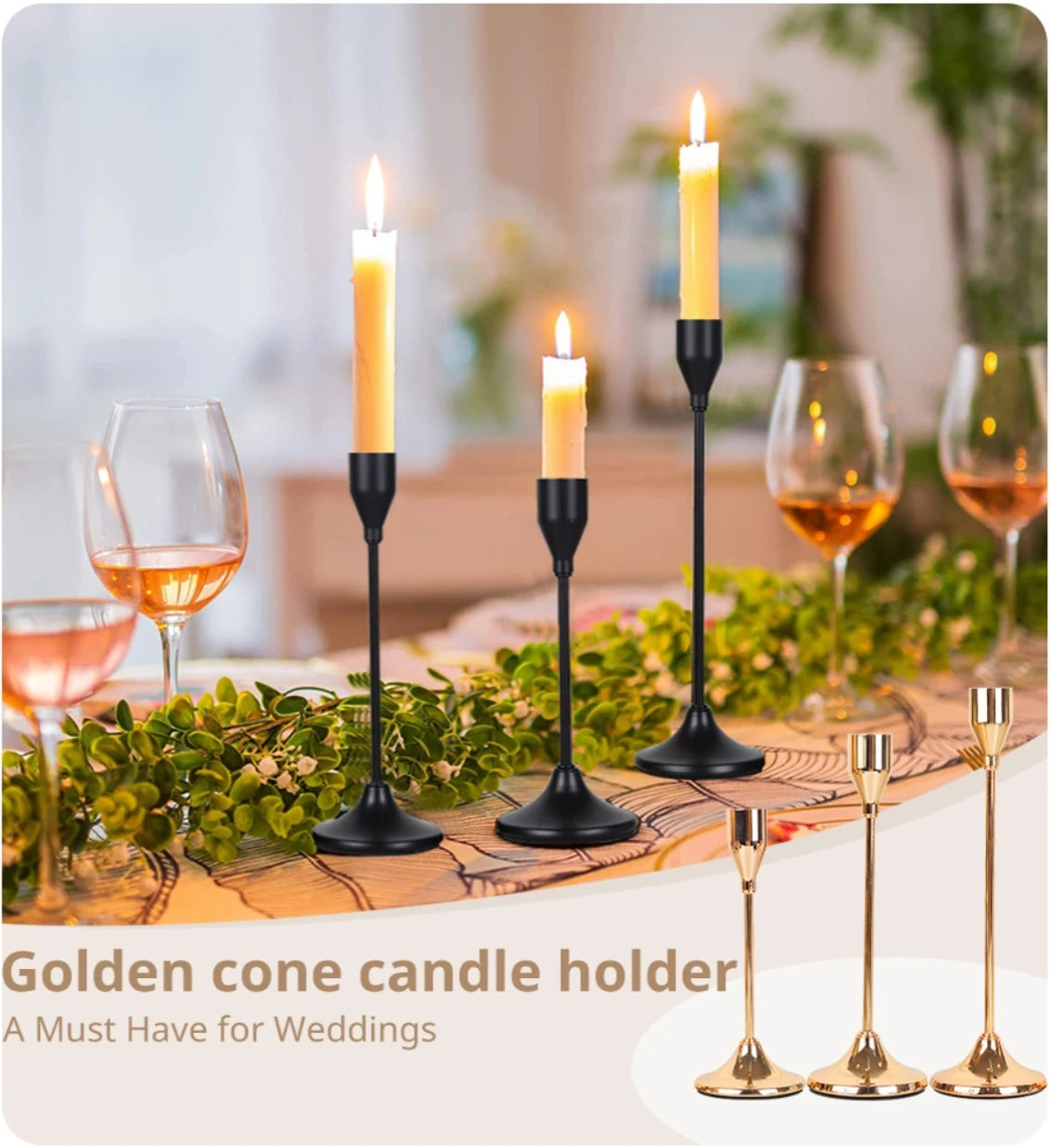 Castiçais de Velas em Metal Estilo Europeu