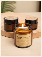 Copo de vidro marrom vela de aromaterapia sem fumaça vela de cera perfumada para decoração de casa aniversário dia dos namorados presente de natal frasco de vidro
