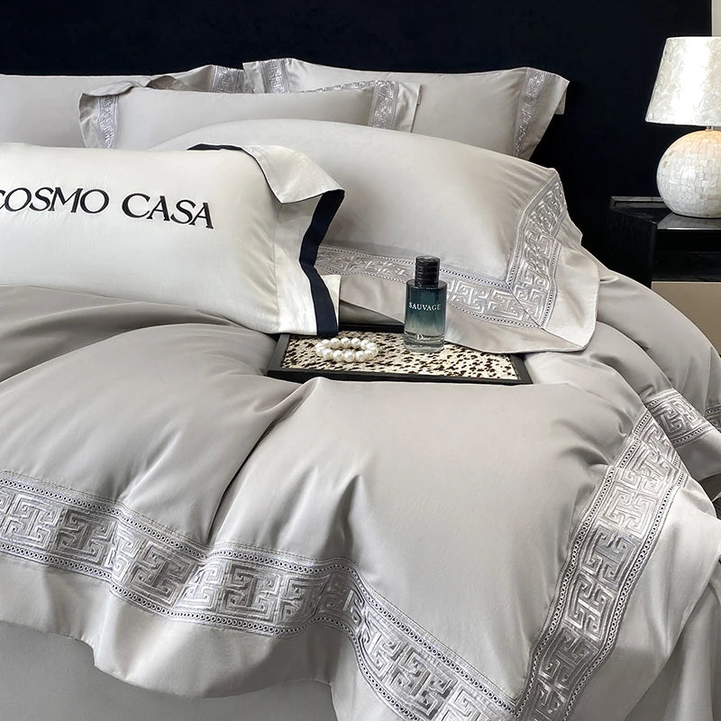 Conjunto de Cama de Luxo em Algodão Egípcio