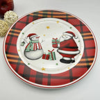 Coleção de Pratos Natalinos: Porcelana Ilustrada com Cenas de Inverno