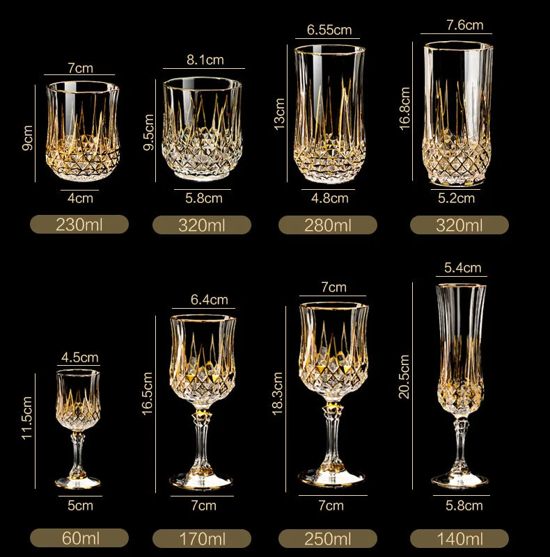 Taças de vinho de cristal de luxo