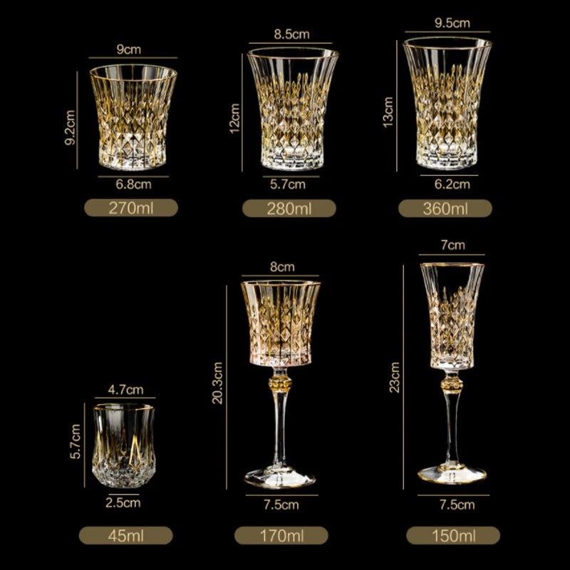 Taças de vinho de cristal de luxo