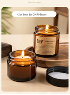 Copo de vidro marrom vela de aromaterapia sem fumaça vela de cera perfumada para decoração de casa aniversário dia dos namorados presente de natal frasco de vidro