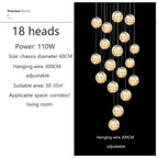 Lustre Longo Estilo "Céu Estrelado" Luxo