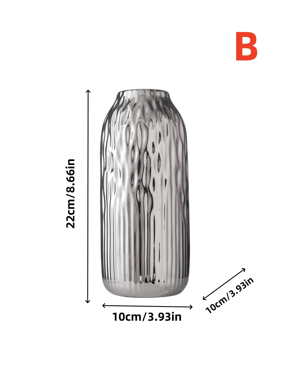 Vaso de Cerâmica Ondulado Cilíndrico Luxo