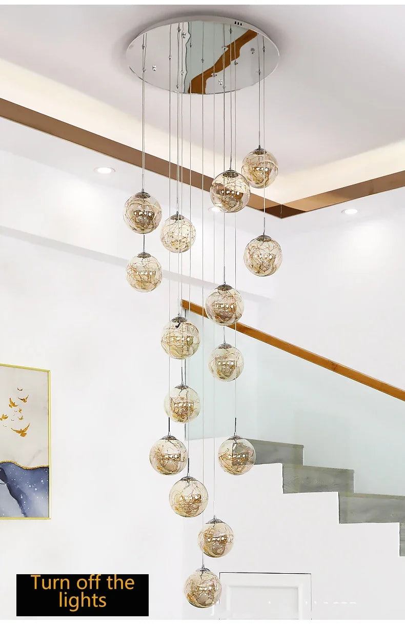 Lustre Longo Estilo "Céu Estrelado" Luxo