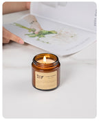 Copo de vidro marrom vela de aromaterapia sem fumaça vela de cera perfumada para decoração de casa aniversário dia dos namorados presente de natal frasco de vidro