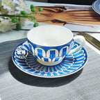 Estilo europeu simples e luxuoso selo azul prato de jantar ocidental bife decoração chá da tarde dim sum bolo talheres