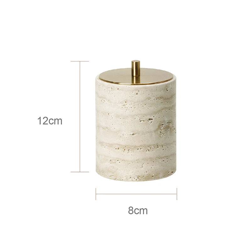 Conjunto de Acessórios de Banheiro em Travertino Luxuoso