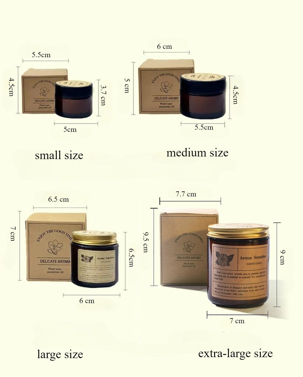 Copo de vidro marrom vela de aromaterapia sem fumaça vela de cera perfumada para decoração de casa aniversário dia dos namorados presente de natal frasco de vidro