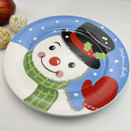 Coleção de Pratos Natalinos: Porcelana Ilustrada com Cenas de Inverno