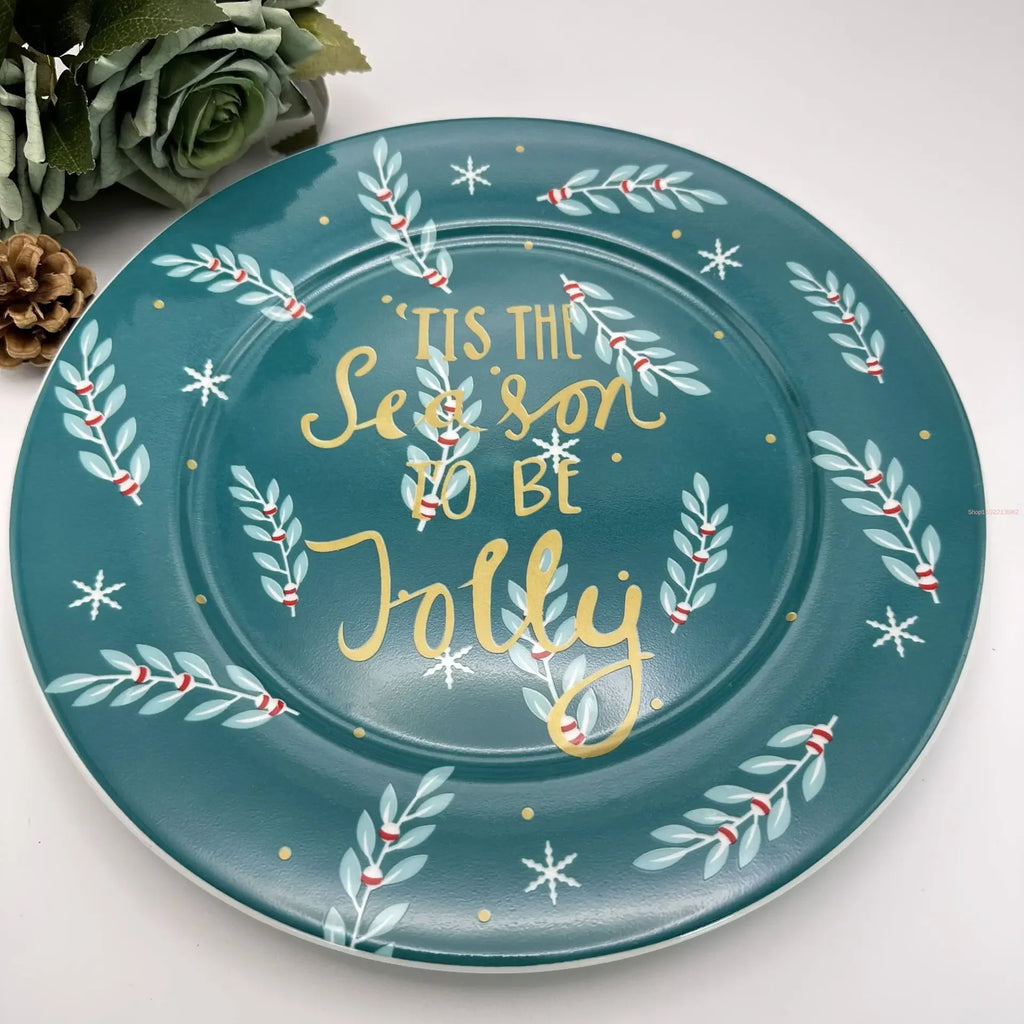 Coleção de Pratos Natalinos: Porcelana Ilustrada com Cenas de Inverno