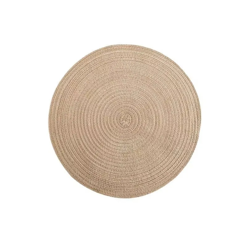 Estilo nórdico fio de algodão jantar placemat redondo ramie tecido copo esteira placa de isolamento térmico anti-queimadura antiderrapante coaster copo esteira