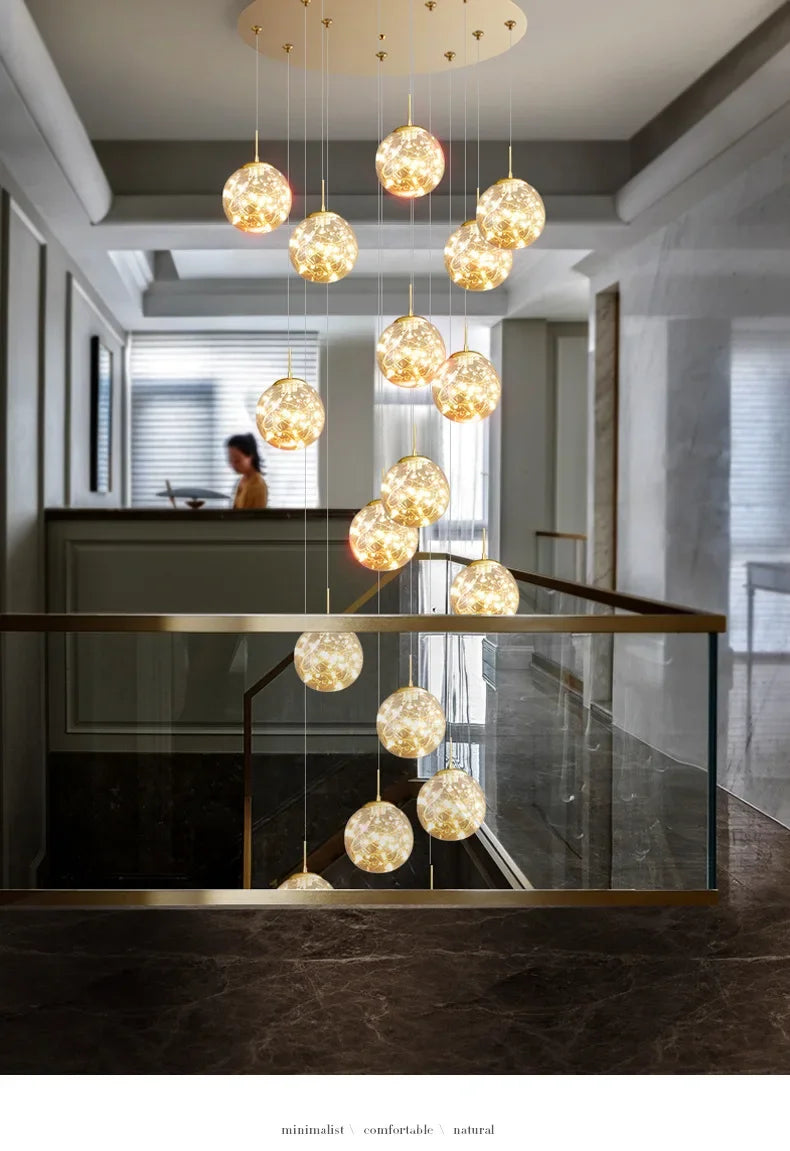 Lustre Longo Estilo "Céu Estrelado" Luxo