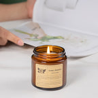 Copo de vidro marrom vela de aromaterapia sem fumaça vela de cera perfumada para decoração de casa aniversário dia dos namorados presente de natal frasco de vidro