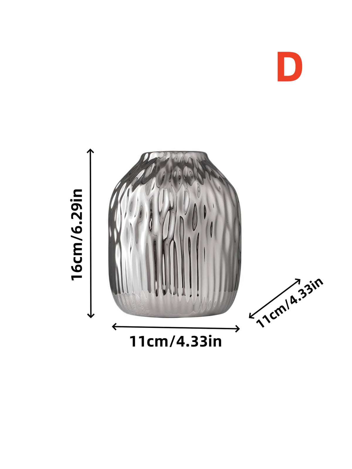 Vaso de Cerâmica Ondulado Cilíndrico Luxo