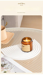 Copo de vidro marrom vela de aromaterapia sem fumaça vela de cera perfumada para decoração de casa aniversário dia dos namorados presente de natal frasco de vidro