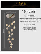 Lustre Longo Estilo "Céu Estrelado" Luxo